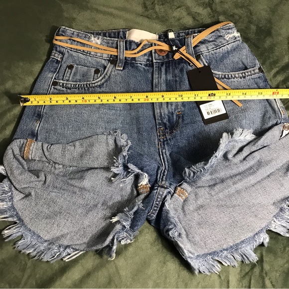 ONE TEASPOON PACIFICA BANDITS BLUE DENIM SHORTS Size 24 Style 22964 100% COTTON - Picture 7 of 15